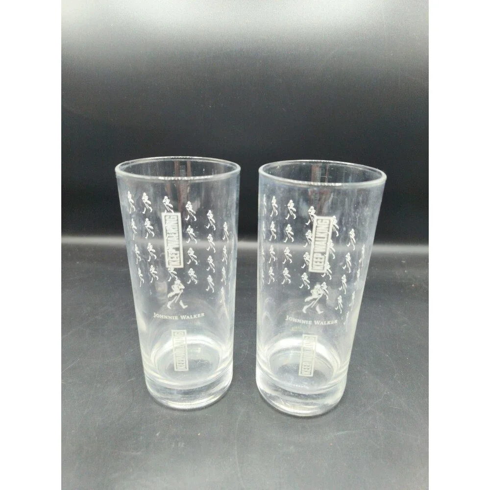 Set of 2 Johnnie Walker Keep Walking 12oz Cocktail High Ball Glass 5-3/4